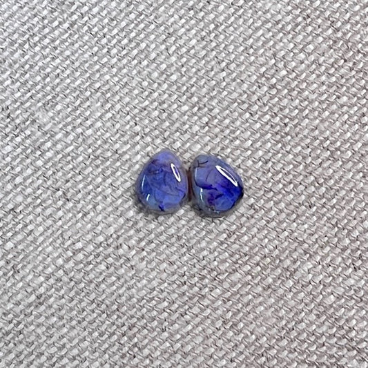 Sterling Opal 8x10mm Pear Cabochon Set