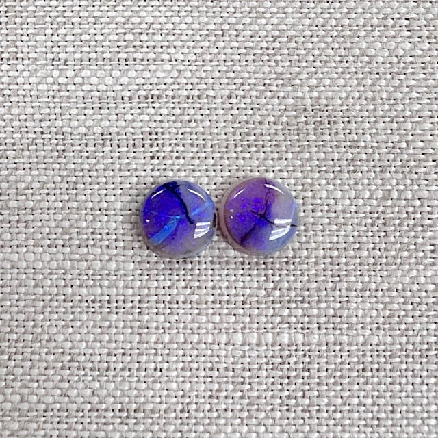 Sterling Opal 8mm Round Cabochon Set