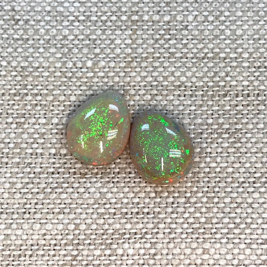 Sterling Opal 8x10mm Pear Cabochon Set