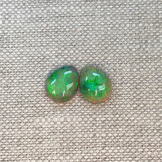 Sterling Opal 8x10mm Pear Cabochon Set