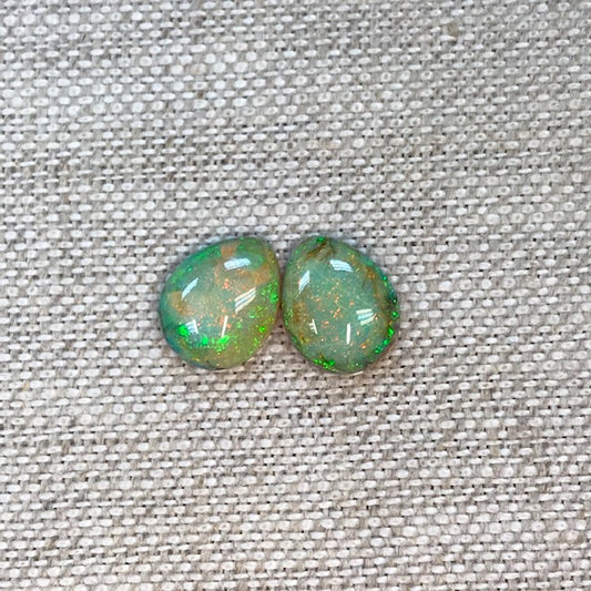 Sterling Opal 8x10mm Pear Cabochon Set