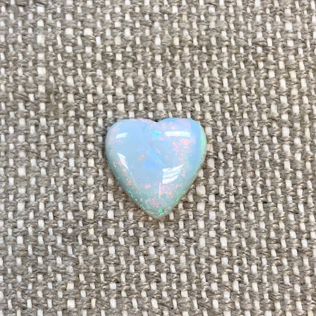 Sterling Opal 12mm Heart Cabochon