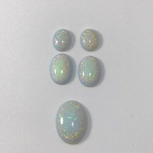 Sterling Opal Oval Pendant/Earring Set