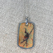 Sterling Opal Dog Tag Pendant w/ Sterling Silver 24" Chain.