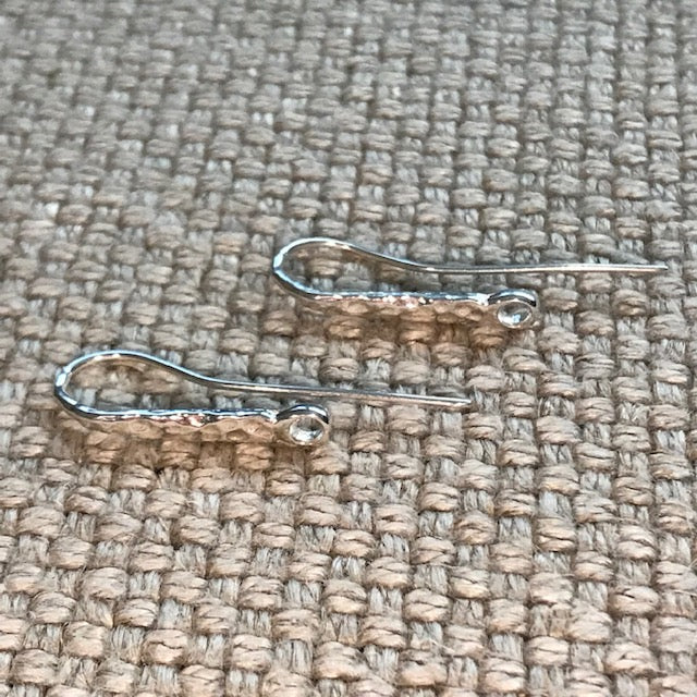 STO Hammered Polished Sterling Silver Ear Wire Set