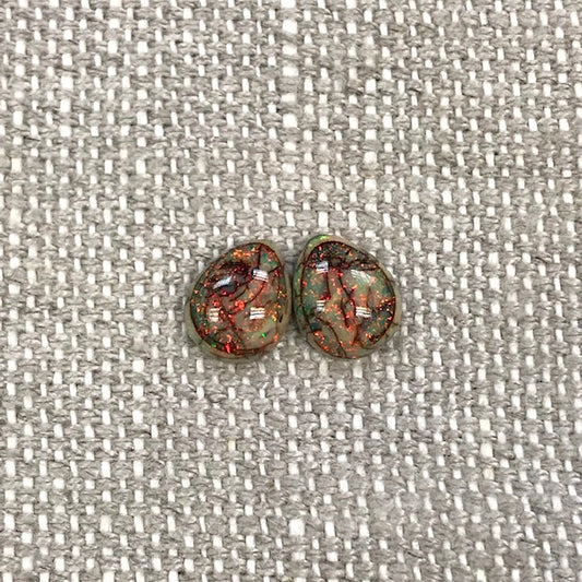 Sterling Opal 8x10mm Pear Cabochon Set