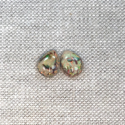 Sterling Opal 8x10mm Pear Cabochon Set