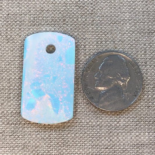 Sterling Opal Dog Tag