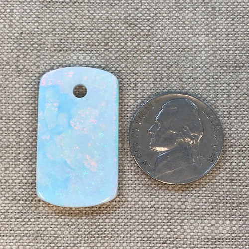 Sterling Opal Dog Tag