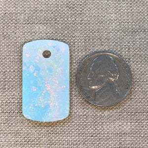 Sterling Opal Dog Tag